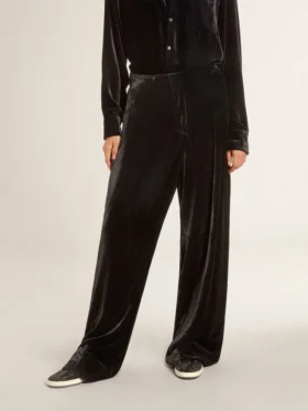 Pantaloni neri effetto velluto
