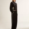 Pantaloni neri effetto velluto