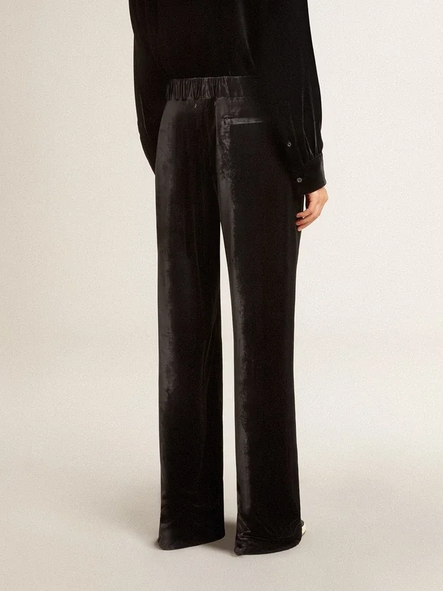Pantaloni neri effetto velluto