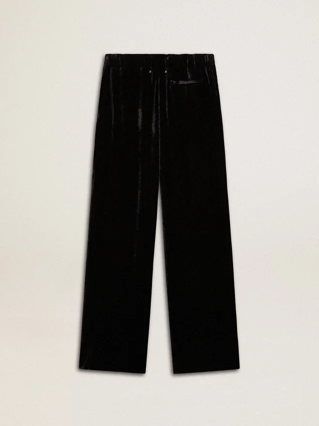 Pantaloni neri effetto velluto