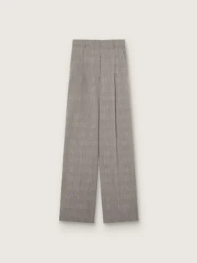 Pantaloni oversize da donna con motivo a quadri Prince of Wales grigio