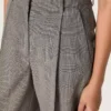 Pantaloni oversize da donna con motivo a quadri Prince of Wales grigio