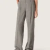 Pantaloni oversize da donna con motivo a quadri Prince of Wales grigio