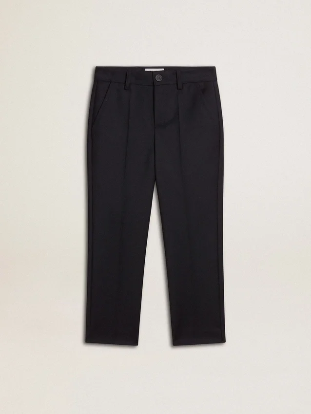 Pantaloni per bambini in lana blu scuro