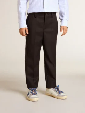 Pantaloni per bambini in lana blu scuro
