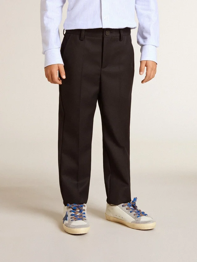 Pantaloni per bambini in lana blu scuro