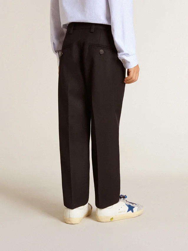 Pantaloni per bambini in lana blu scuro