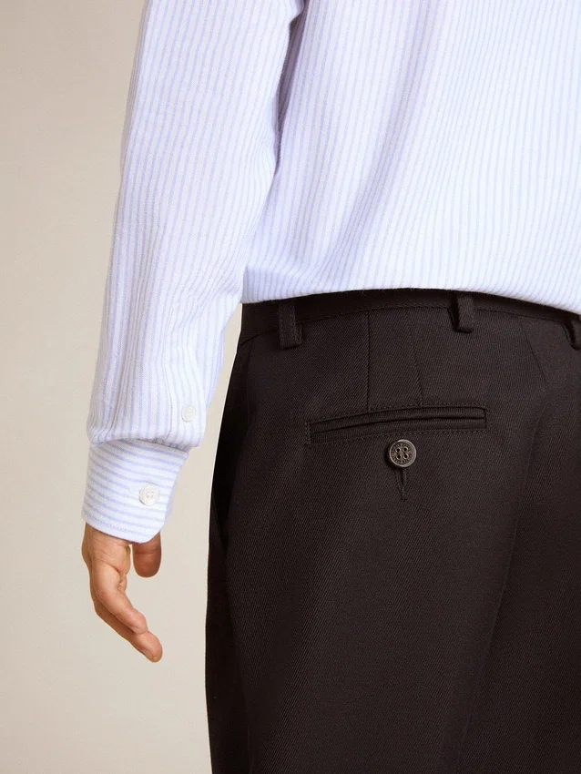 Pantaloni per bambini in lana blu scuro