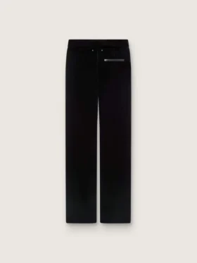 Pantaloni svasati slim fit da donna in velluto di cotone nero