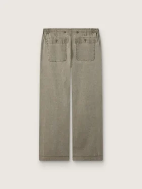 Pantaloni unisex in denim grigio con coulisse e stella