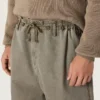 Pantaloni unisex in denim grigio con coulisse e stella