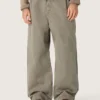 Pantaloni unisex in denim grigio con coulisse e stella