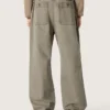 Pantaloni unisex in denim grigio con coulisse e stella