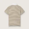 Polo da donna in jersey a righe con colletto a contrasto