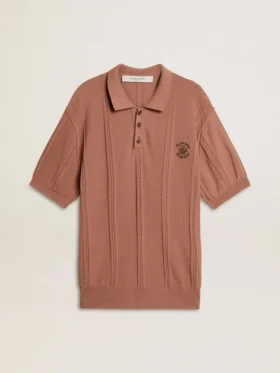Polo da uomo color mattone con logo ricamato.