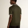 Polo da uomo in jersey verde militare con ricamo