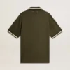 Polo da uomo in jersey verde militare con ricamo