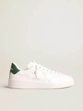 Purestar con stella bianca a base biologica e linguetta sul tallone in pelle verde opaco