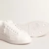 Purestar con stella bianca a base biologica e linguetta sul tallone in pelle verde opaco