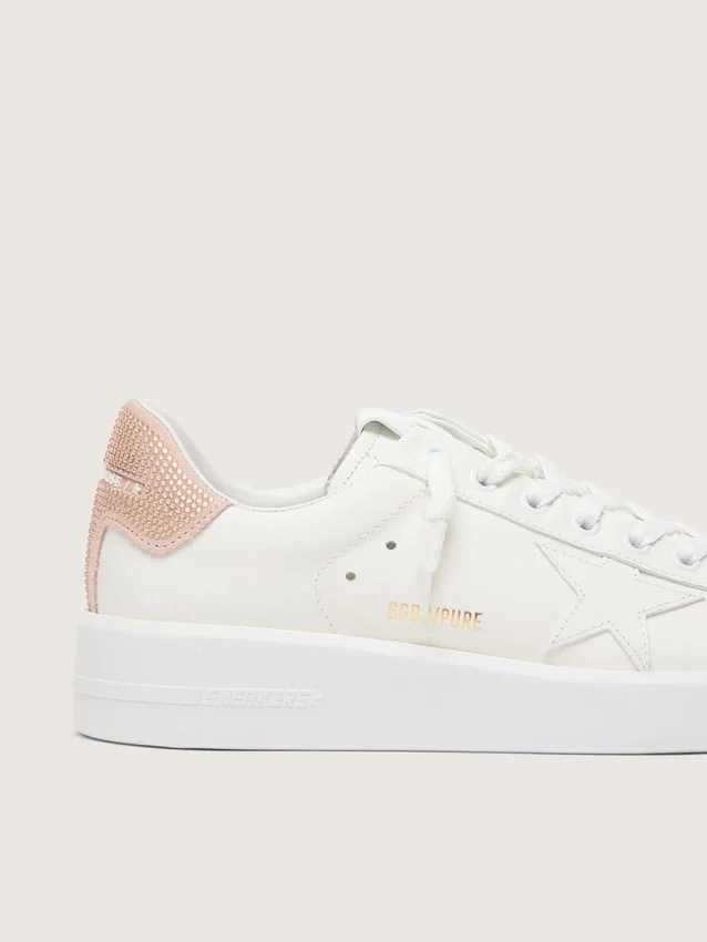 Purestar con stella in pelle e linguetta sul tallone in pelle scamosciata con cristalli Swarovski
