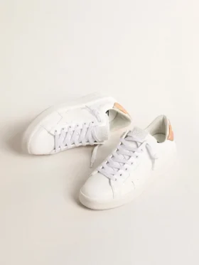 Purestar da donna a base biologica con linguetta sul tallone in pelle metallizzata color bronzo
