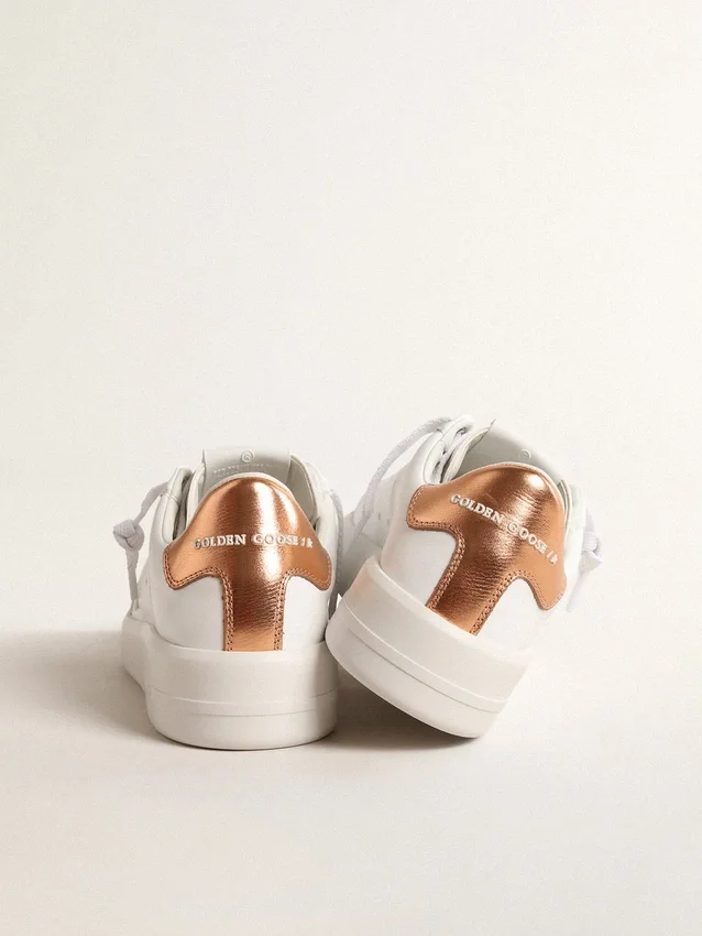 Purestar da donna a base biologica con linguetta sul tallone in pelle metallizzata color bronzo
