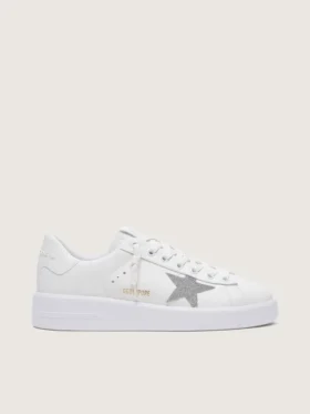 Purestar da donna in pelle bianca con stella in cristallo Swarovski argento