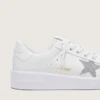 Purestar da donna in pelle bianca con stella in cristallo Swarovski argento