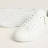 Purestar da uomo con stella in pelle bianca e linguetta sul tallone in pelle bordeaux con stampa coccodrillo
