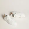 Purestar da uomo con stella in pelle e linguetta sul tallone in pelle con stampa coccodrillo