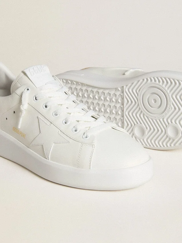 Purestar da uomo con stella in pelle e linguetta sul tallone in pelle con stampa coccodrillo