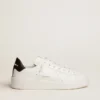 Purestar da uomo con stella in pelle e linguetta sul tallone in pelle nera