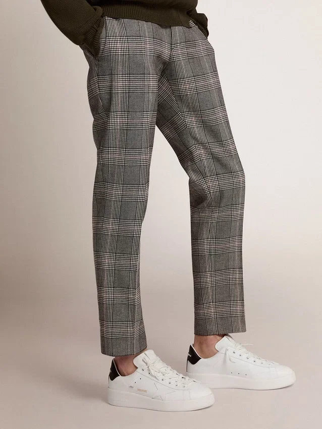 Purestar da uomo con stella in pelle e linguetta sul tallone in pelle nera