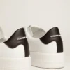 Purestar da uomo con stella in pelle e linguetta sul tallone in pelle nera