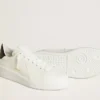 Purestar da uomo con stella in pelle e linguetta sul tallone in vernice nera