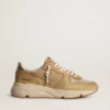Running Sole in nabuk beige con stella in pelle beige