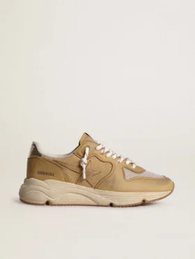 Running Sole in nabuk beige con stella in pelle beige