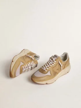 Running Sole in nabuk beige con stella in pelle beige