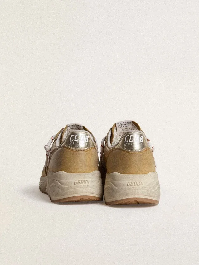 Running Sole in nabuk beige con stella in pelle beige