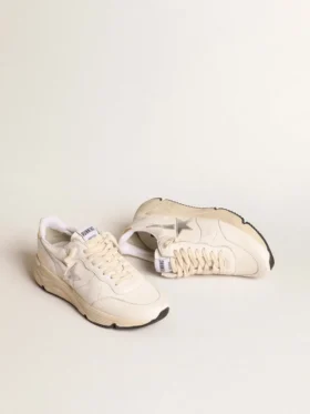 Running Sole in nappa con stella argentata e linguetta sul tallone in pelle dorata