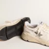 Running Sole in nappa con stella argentata e linguetta sul tallone in pelle dorata