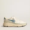 Running Sole in nappa con stella in pelle blu e inserto in pelle scamosciata