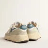 Running Sole in nappa con stella in pelle blu e inserto in pelle scamosciata