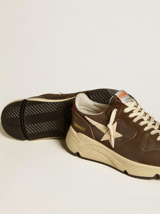 Running Sole in nylon e pelle con stella in TPU e linguetta sul tallone in nabuk