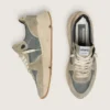Running Sole in pelle scamosciata grigia con stella bianca e linguetta sul tallone bianca