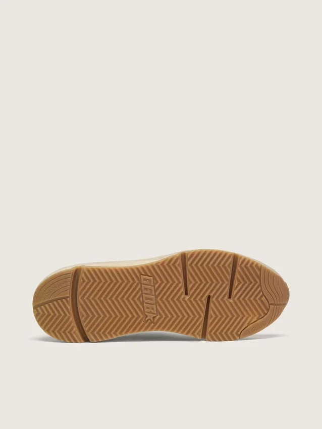 Running Sole in pelle scamosciata grigia con stella bianca e linguetta sul tallone bianca