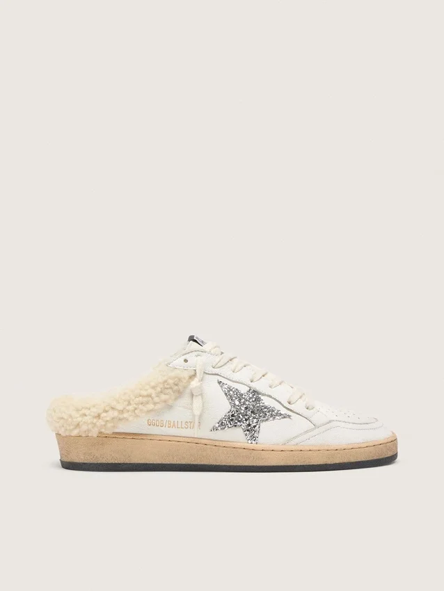 Sabot Ball Star con stella glitterata e fodera in shearling