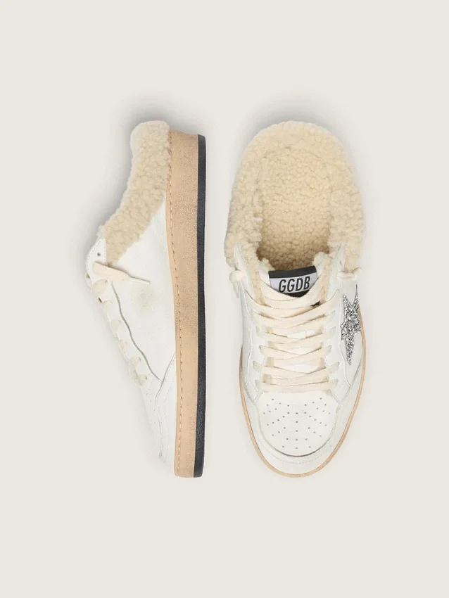 Sabot Ball Star con stella glitterata e fodera in shearling