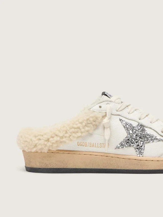 Sabot Ball Star con stella glitterata e fodera in shearling