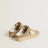Sabot Ball Star da donna in pelle scamosciata beige con stella in pelle bianca